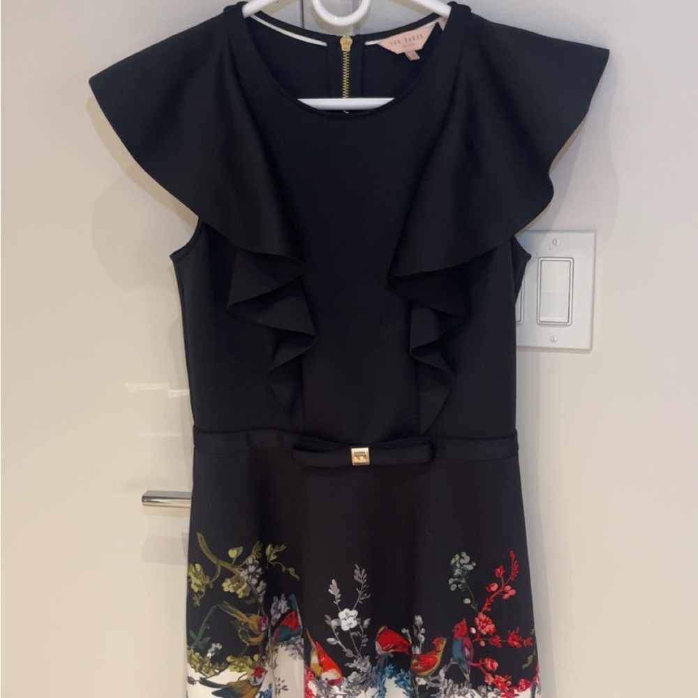 Ted Baker Black Dress with Gold Zipper